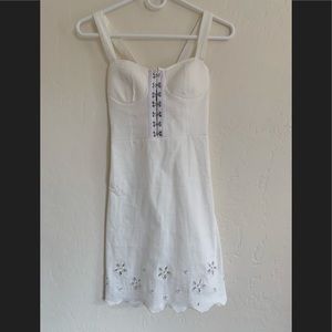 BLUE BLUSH 🤍🕊MINI-DRESS 🤍🕊 SM 🤍🕊 WHITE 🤍🕊 ZIP-UP 🤍🕊 FLOWER CUTOUT 🤍🕊